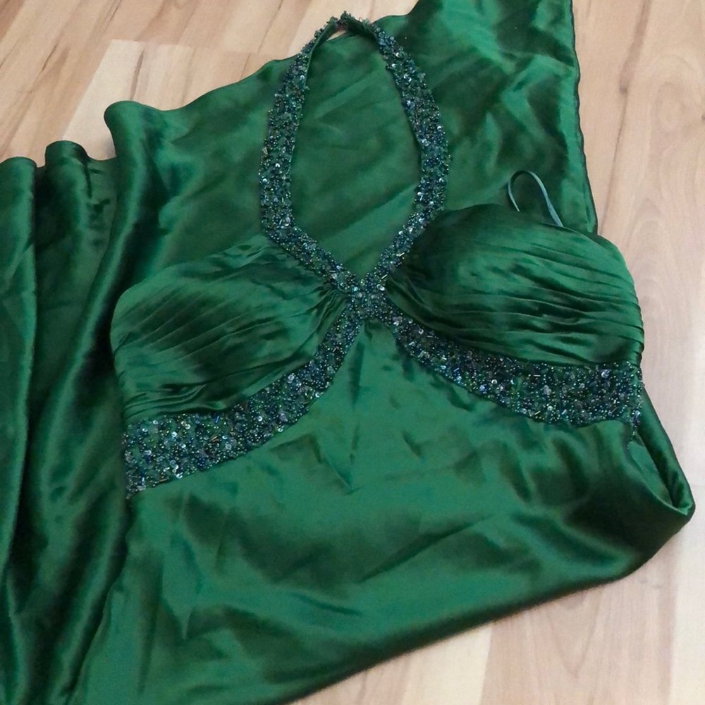 Cache green satin dress